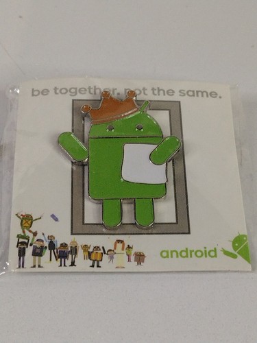 Android mascot crown - android, pin